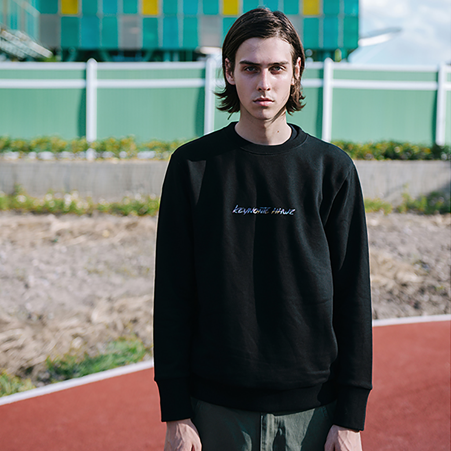 黑色海胆涂鸦插画卫衣抓绒长袖男