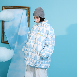 几何数码棉服保加厚暖立领外套男
