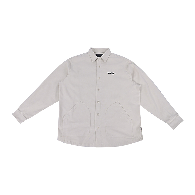 VANS范斯新款男子长袖衬衫纯色经典运动休闲翻领外套VN000QKDEN9