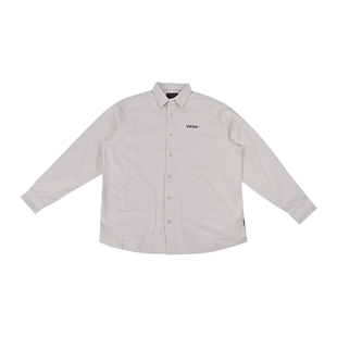 VANS范斯新款男子长袖衬衫纯色经典运动休闲翻领外套VN000QKDEN9