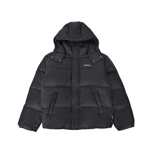 VANS范斯新款男子连帽羽绒夹克运动休闲百搭黑色外套VN000RVTBLK