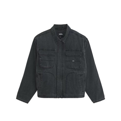 VANS范斯新款美式工装风多口袋外套男宽松翻领夹克VN000T6KBLK