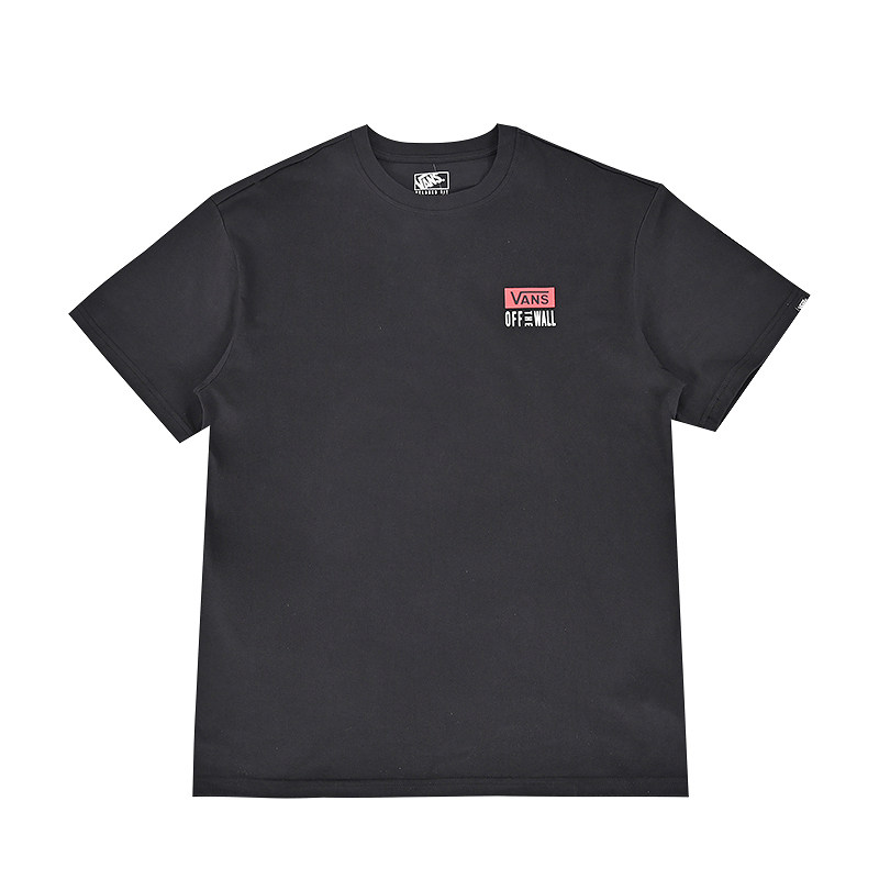 VANS范斯新款男子经典LOGO圆领短袖简约百搭时尚T恤VN000QH7BLK