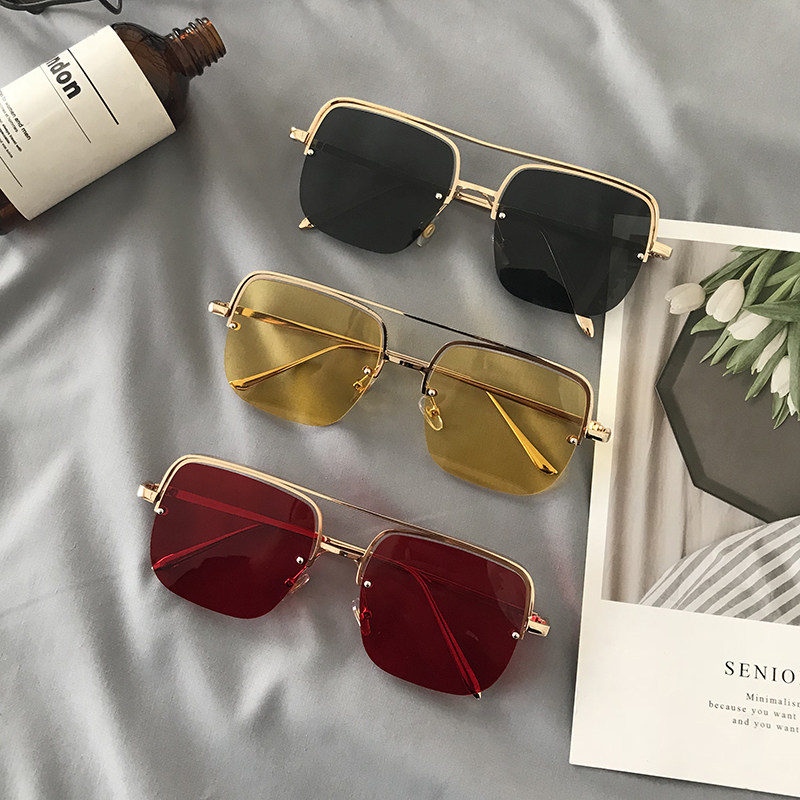 明星网红同款圆脸金属方框彩色墨镜女2018新款韩国个性街拍太阳镜|msdalam kategori ZIPPO/Swiss Army Knife/cermin mata, cermin mata hitam - dari Buy2taobao.com untuk memberikan perkhidmatan ejen Taobao profesional membeli