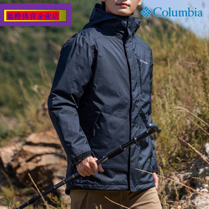 哥伦比亚棉服三合一冲锋衣男装新款户外登山外套运动服夹克WE6198