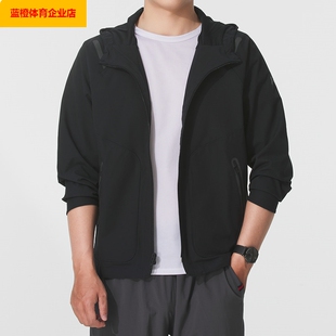 UA黑色宽松外套男装男健身训练服跑步运动服梭织防风夹克1370494