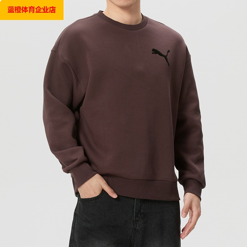 (PUMA)卫衣男2026新款纯色休闲服跑步训练运动服圆领通勤636791