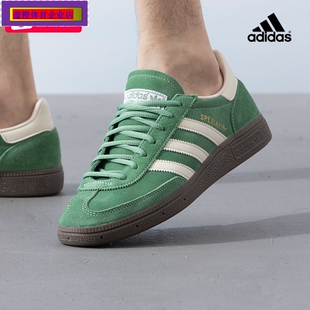 阿迪达斯男女鞋休闲鞋HANDBALL SPEZIAL情侣复古绿色德训鞋IG6192