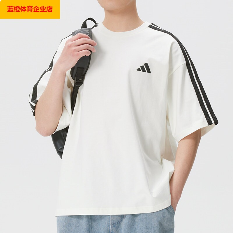 阿迪达斯短袖男款2026夏新款纯棉运动上衣居家旅行休闲t恤KR2556
