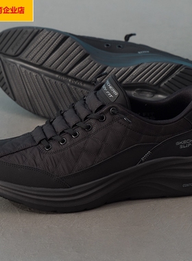 斯凯奇闪穿跑步鞋男鞋春季新款黑武士运动鞋轻便减震慢跑鞋232619