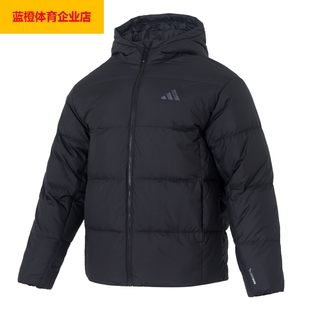 阿迪达斯连帽防风羽绒服男款25新款运动加厚保暖羽绒外套KC2478