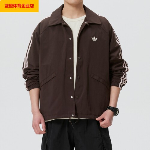 阿迪达斯三叶草夹克男装2026春季新款运动服健身外套KE3595
