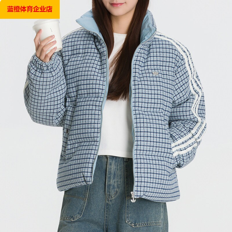 三叶草羽绒服女装新款粗花