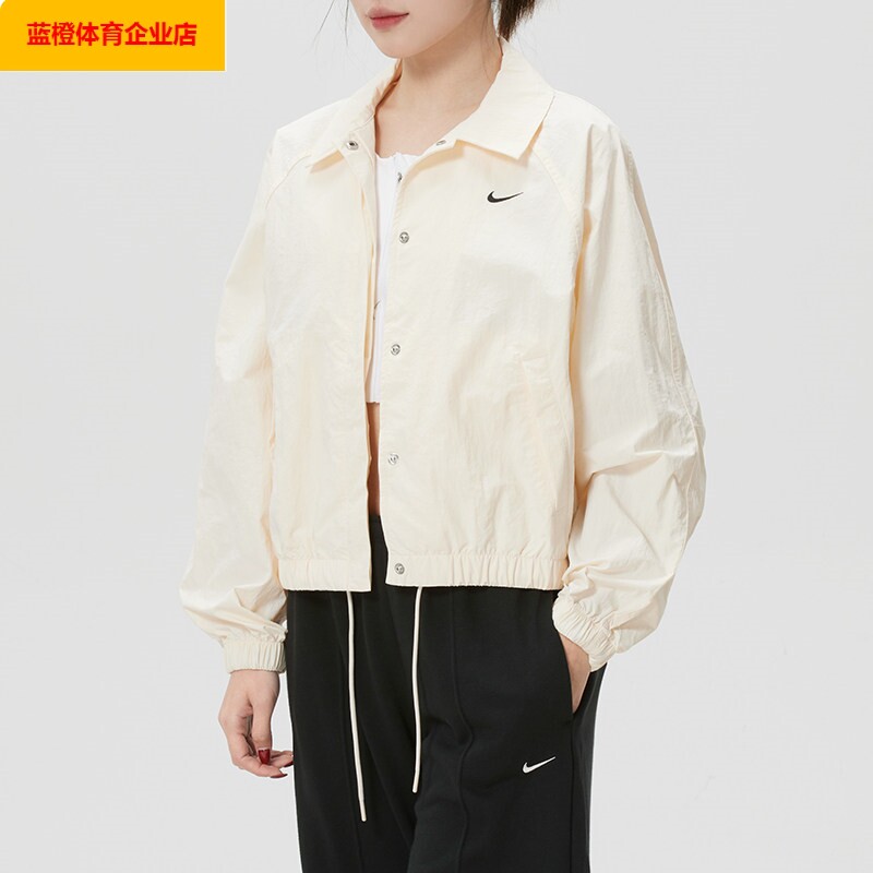 NIKE翻领梭织外套女装春季新款跑步运动服休闲夹克上衣IF0213