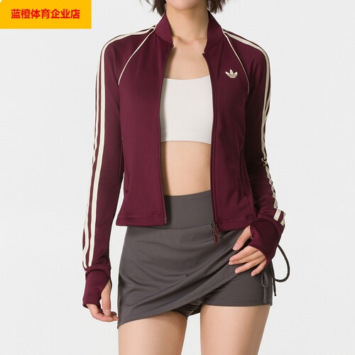 三叶草女款训练双拉链修身