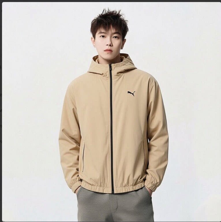 PUMA彪马梭织外套男装春季新款男士速干运动跑步开衫宽松691345