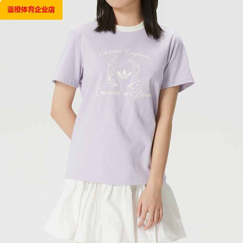 阿迪达斯三叶草T恤女装26新款运动服跑步健身潮流时尚透气KY5735