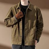 猎装 夹克男士 秋季 美式 潮牌复古工装 上衣青年宽松纯色痞帅休闲外套