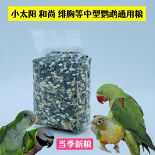 中型鹦鹉小太阳鹦鹉鸟粮和尚黄边绿颊亚历凯克绯胸鹦鹉金太阳饲料