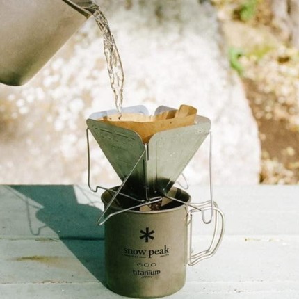 snowpeak雪峰咖啡滤杯焚火台式户外不锈钢折叠过滤架CS-113
