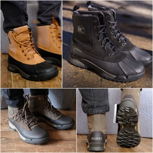 新款现货SOREL冰熊 BUXTON LITE 男中高帮雪地靴防寒防水防滑冬靴
