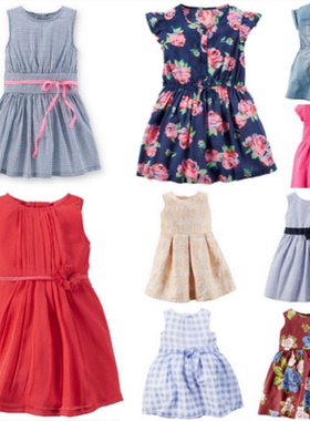 美代现货正品 卡特 Carter's宝宝女童夏季清凉连体裙蝴蝶结连衣裙