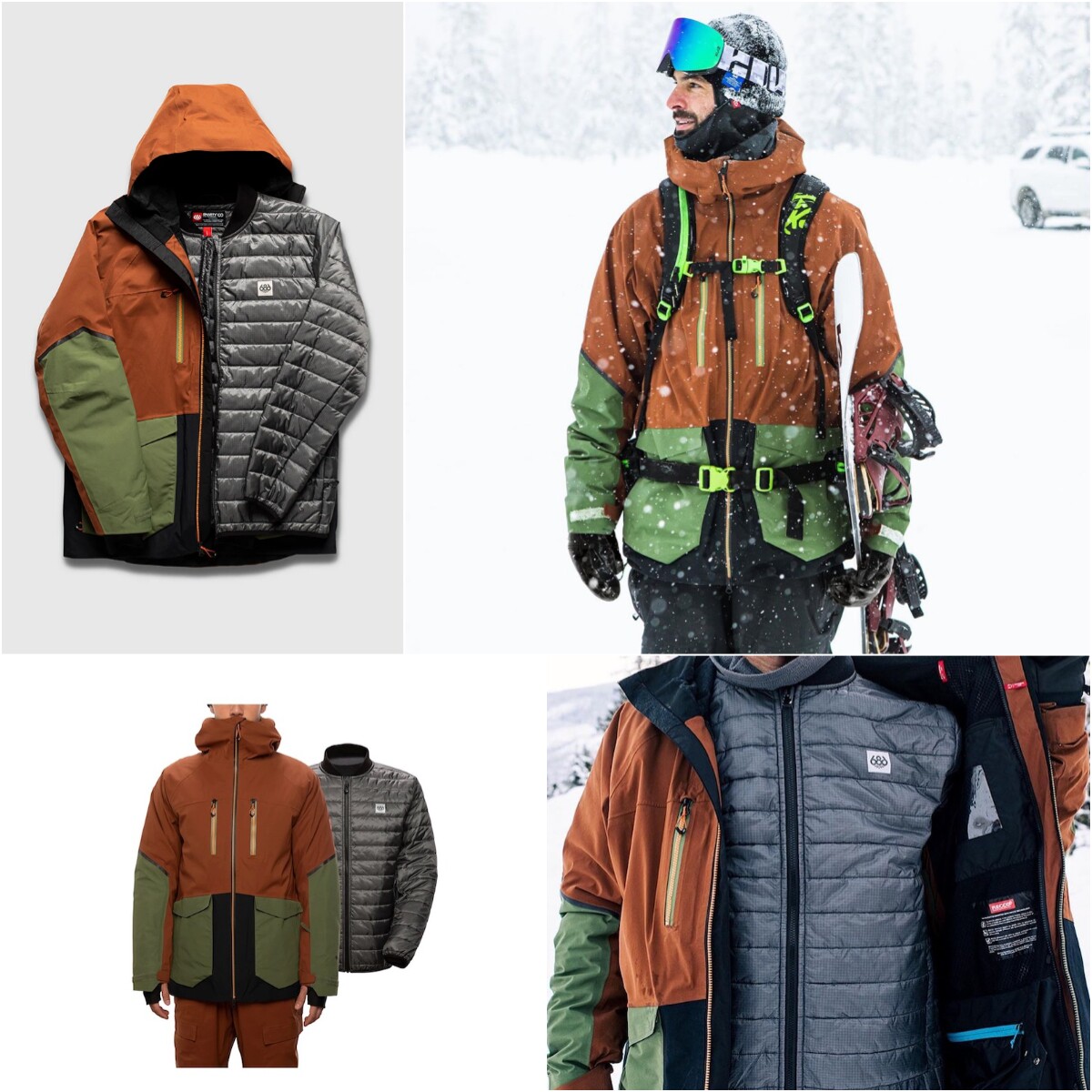 全新现货 686 男款单板双板滑雪服防寒服里外两件套装GORE-TEX