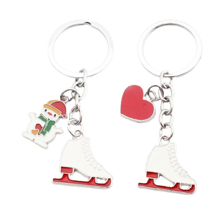 创意金属轮滑钥匙链溜冰鞋钥匙扣挂件北京冬季冰雪运动学生小礼品