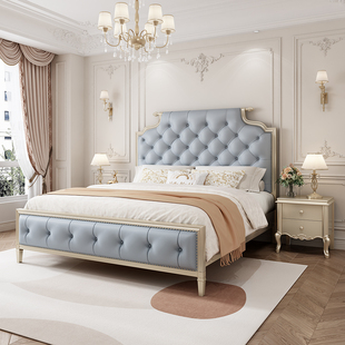 美式 公主床储物婚床 轻奢实木床现代简约1.8米双人床1.5m主卧高档