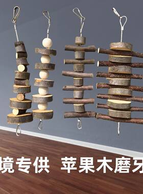 厂家批发苹果木磨牙串小宠物用品跨境宠物玩具仓鼠兔子龙猫磨牙玩