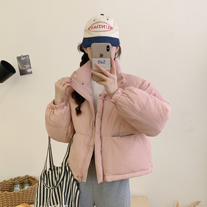 羽绒服女短款2024新韩版立领时尚宽松小个子白鸭绒面包服保暖外套
