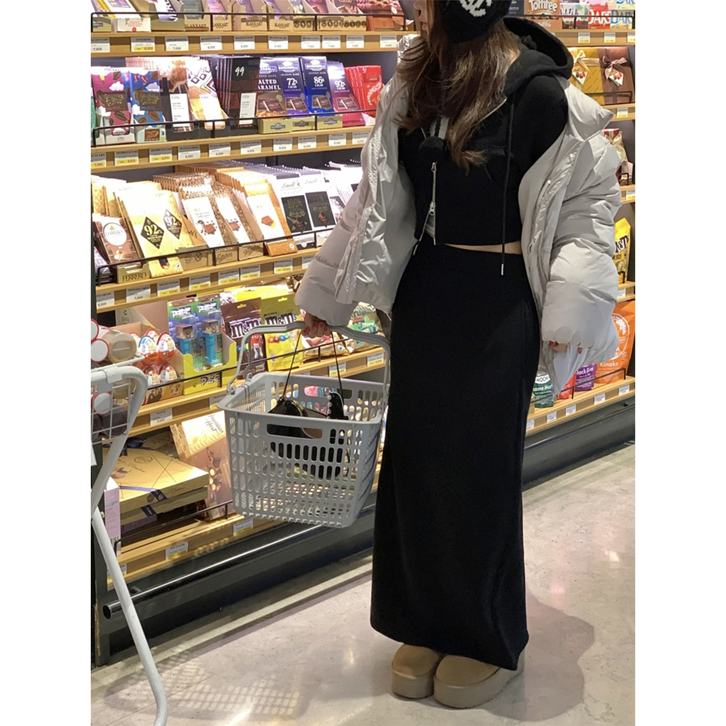 运动套装女黑色短款连帽卫衣秋冬季百搭高腰显瘦包臀半身裙长裙子