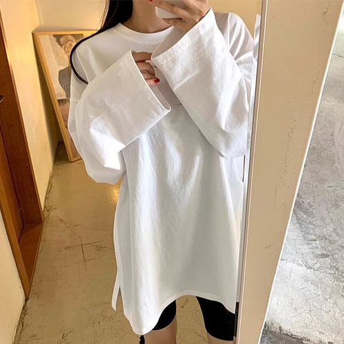秋季宽松休闲百搭白色T恤女