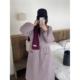 复古香芋紫后背系带夹棉连衣裙女2025冬季 新款 慵懒保暖双口袋长裙