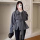 高级感单排扣绑带收腰百搭小个子长袖 韩国chic冬季 法式 呢子外套女