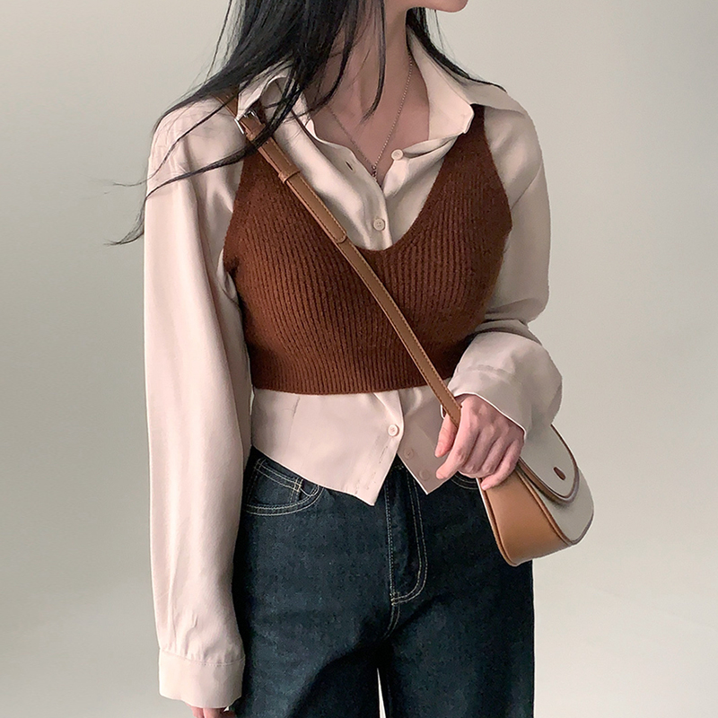 chicV领修身显瘦吊带背心上衣女