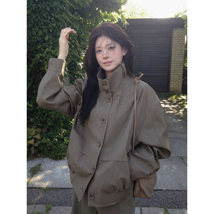 良良家复古高级感风衣外套女秋季新款宽松小个子巨好看夹克上衣