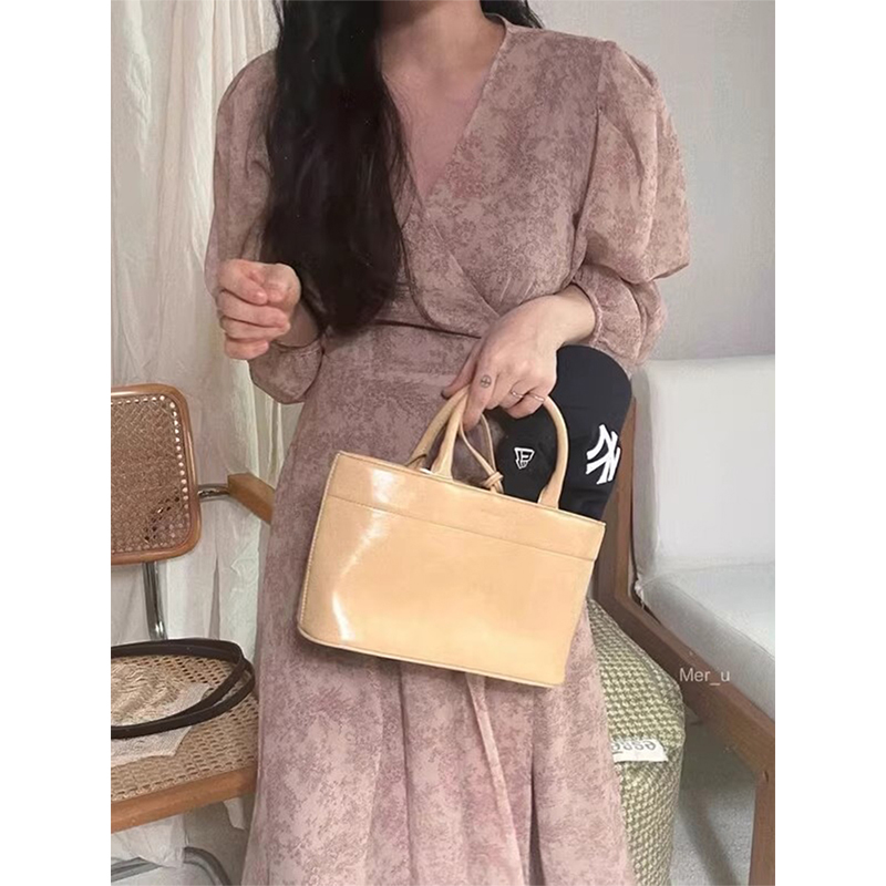 法式优雅泡泡袖碎花连衣裙长裙女