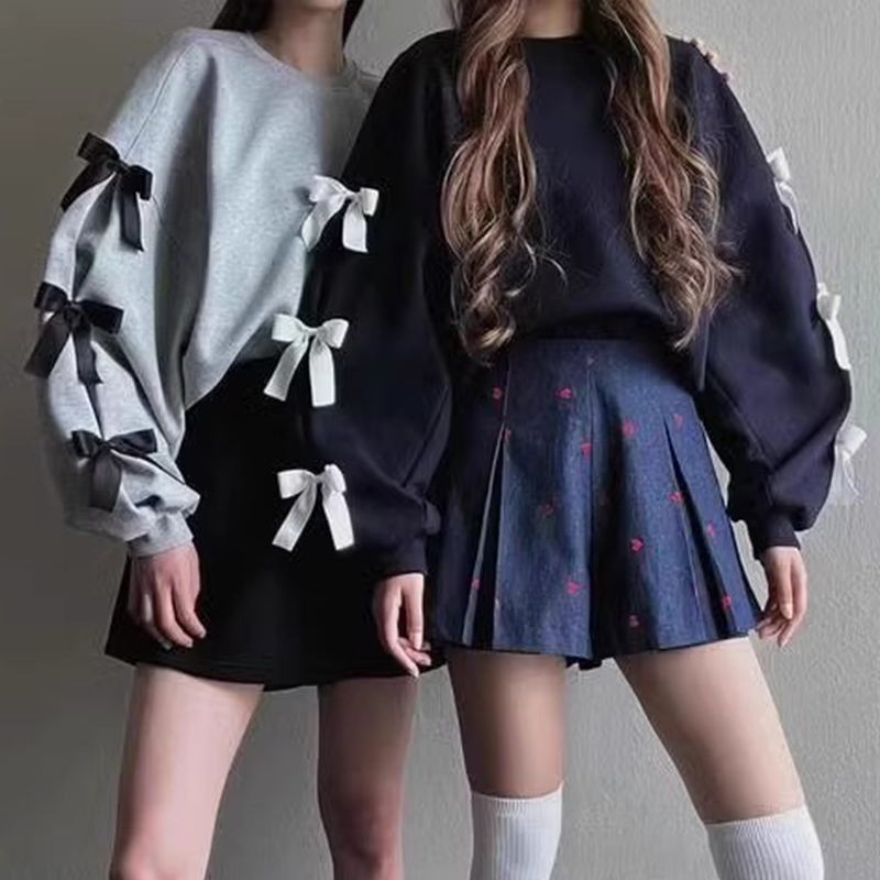 立体蝴蝶结设计感百搭长袖卫衣