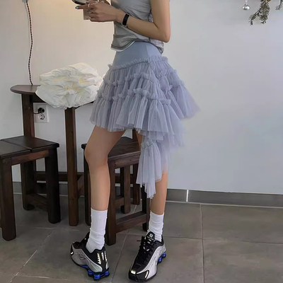 百搭不规则网纱裙蛋糕裙半身裙