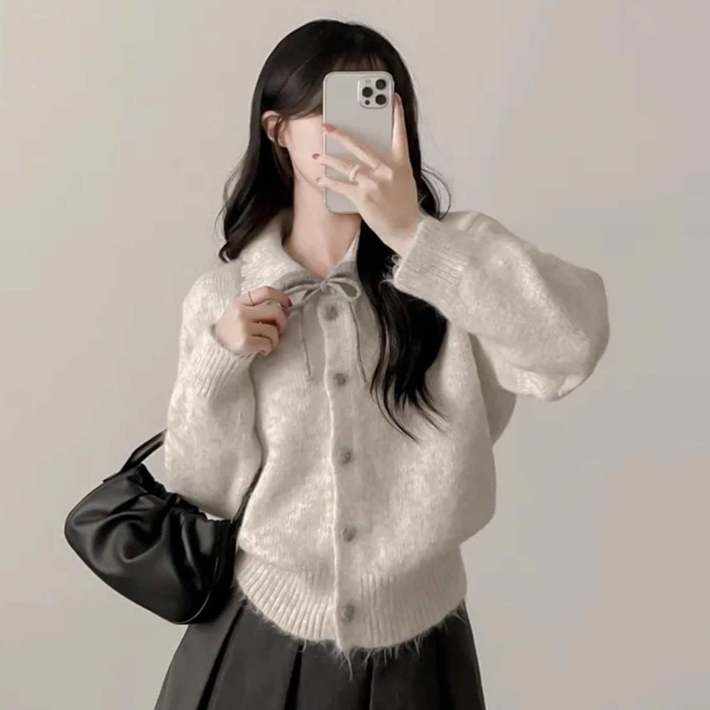 甜美减龄系带蝴蝶结针织开衫外套女2025冬季新款撞色百搭软糯毛衣,女装/女士精品,毛针织衫,淘宝优惠券,粉丝福利购,淘宝优惠卷