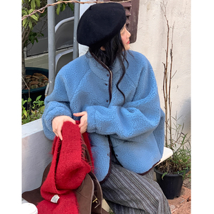 小个子百搭棉衣 新款 复古减龄毛绒绒拉链开衫 羊羔毛外套女2025冬季