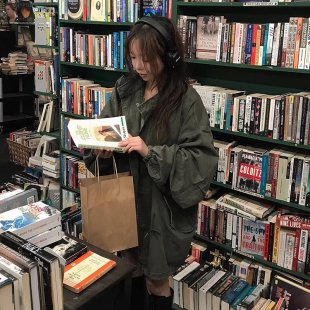 韩国chic秋季新款法式复古立领宽松休闲松弛感抽绳长袖风衣外套女