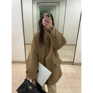 良良家韩系高级感廓形毛呢外套女冬季新款加厚保暖小个子呢子大衣