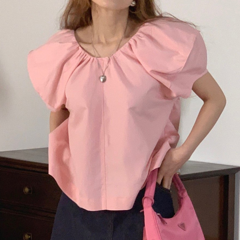 chicV领宽松休闲百泡泡袖衬衫女