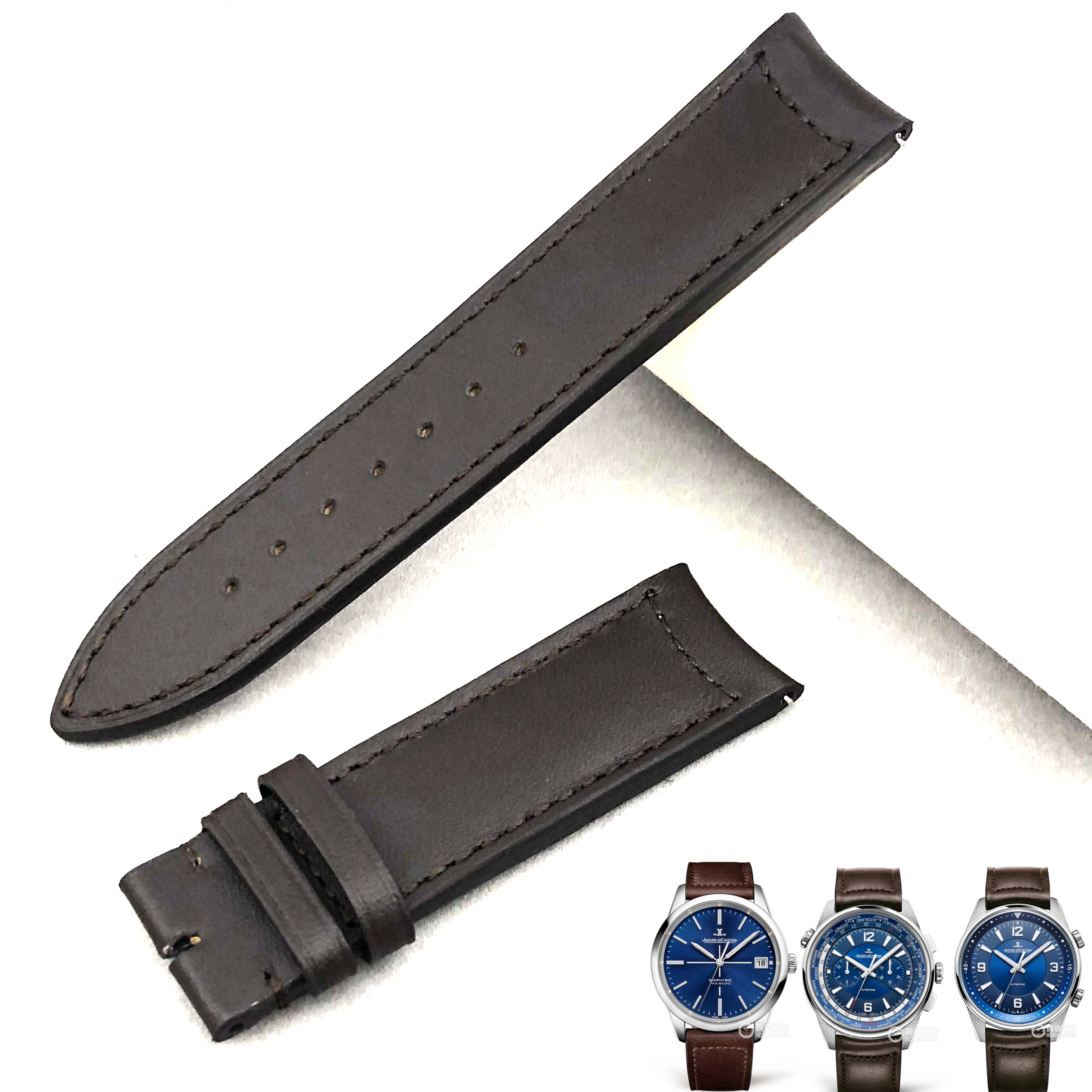 卓越表行 适配原装积家北宸系列9028480 9008480手表真皮表带21mm