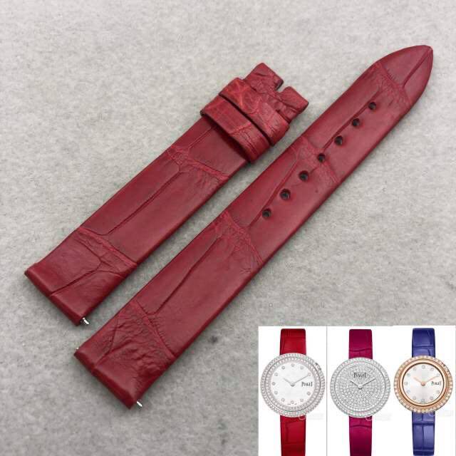 适配原装伯*POSSESSION女士手表鳄鱼真皮表带 女款 皮带14mm
