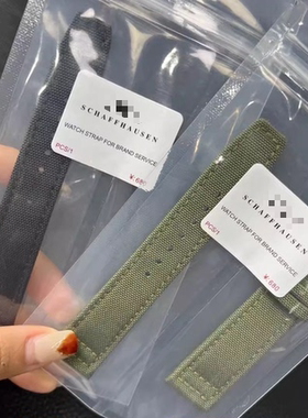 卓越表行 适配IW万国马克17 18飞行员帆布带20 21 22mm黑色军绿色