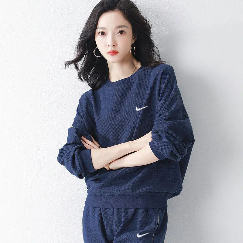 여성을 위한 NIKETON 운동복 2024 새로운 캐주얼 패션 봄과 가을 작은 남자 스웨트 셔츠 투피스 세트