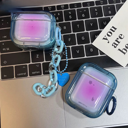 适用苹果airpods4耳机保护套airpods3蓝色硅胶耳机壳airpodpro2